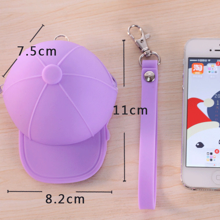 Wholesale Cute Cartoon Candy Color Baseball Cap Silicone Coin Bag Keychain Wallet ACC-KC-YouTu004