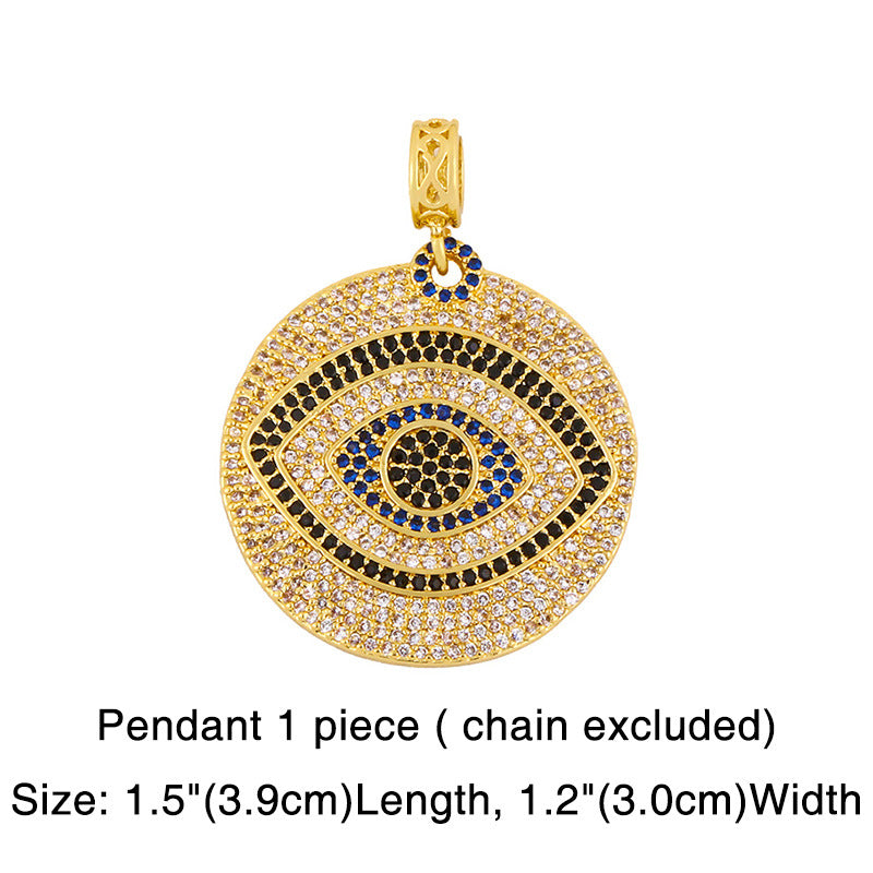 Wholesale rainbow pendant colorful zircon hip hop necklace