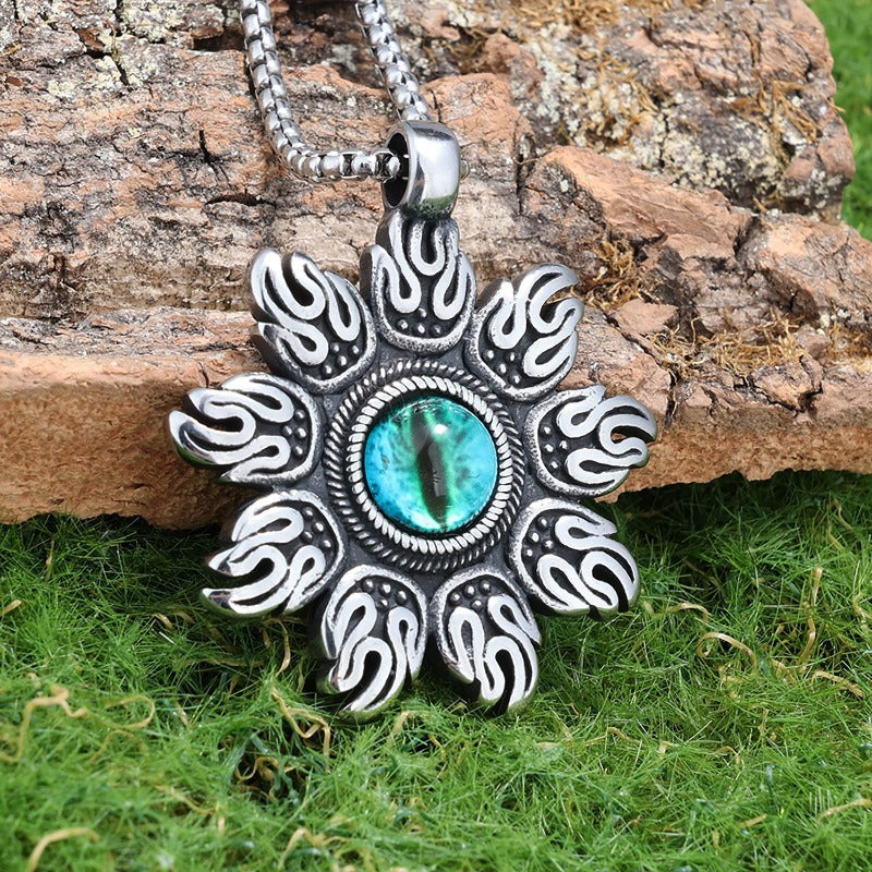 Wholesale Sun Yellow Eyes Blue Eyes No Fading Stainless Steel Necklace ACC-NE-Moer002