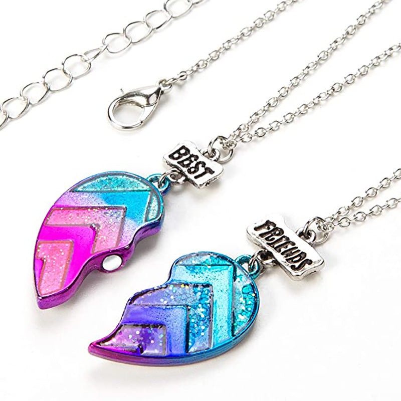 Wholesale Stainless Steel Necklace Best Friends Half Heart Necklace ACC-NE-Yunf001