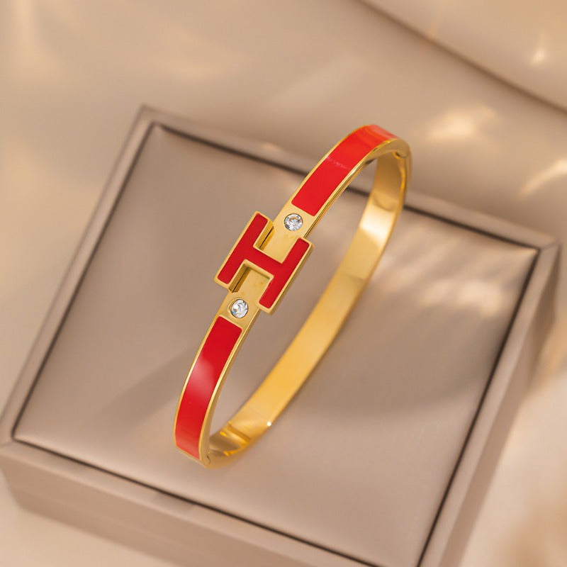 Wholesale Stainless Steel Enamel Letter Bracelet ACCVIP-BT-KuCai008