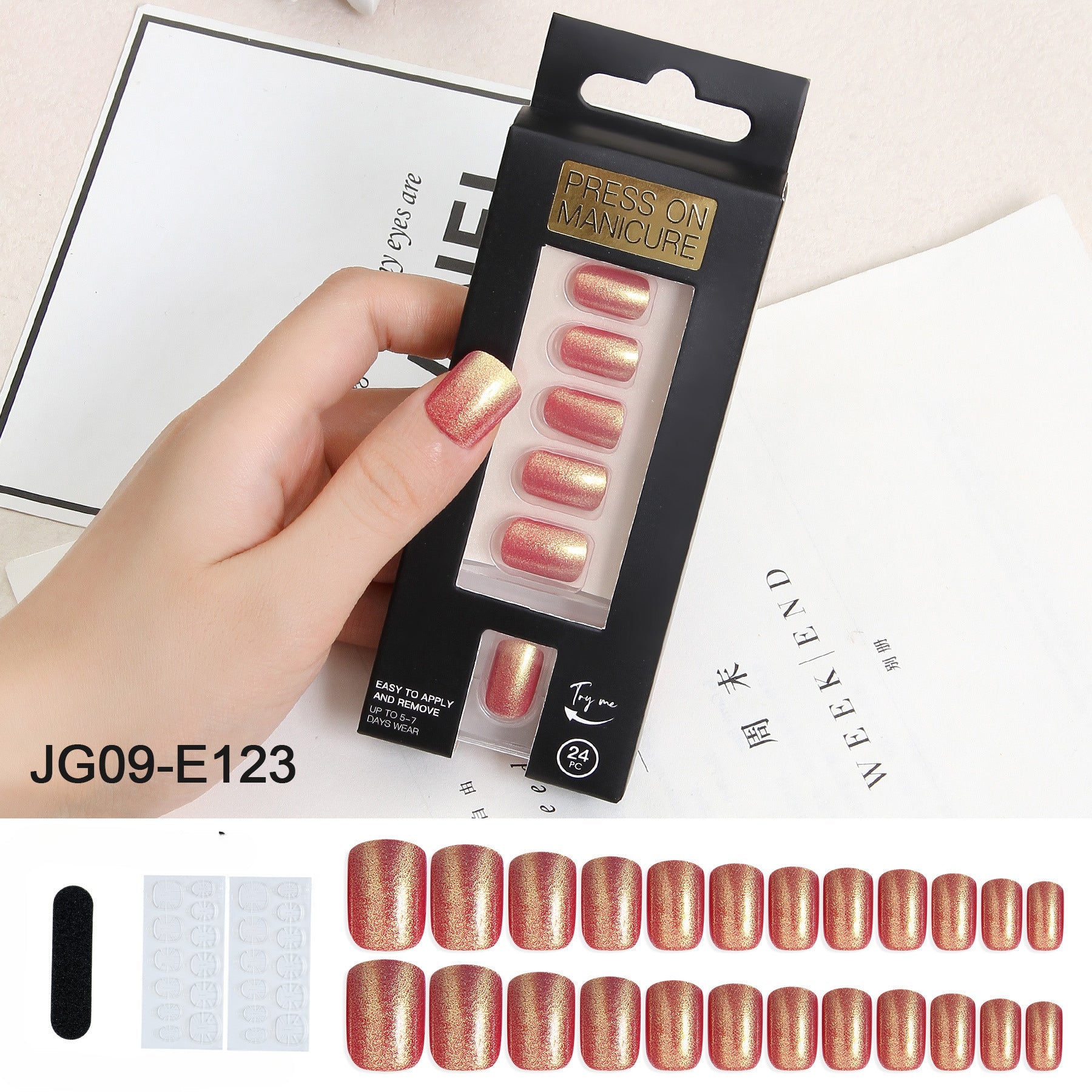 Wholesale Press on Nails Kits 24 Aurora Back Gel Nail Enhancement Tablets ACC-NS-XKQ009