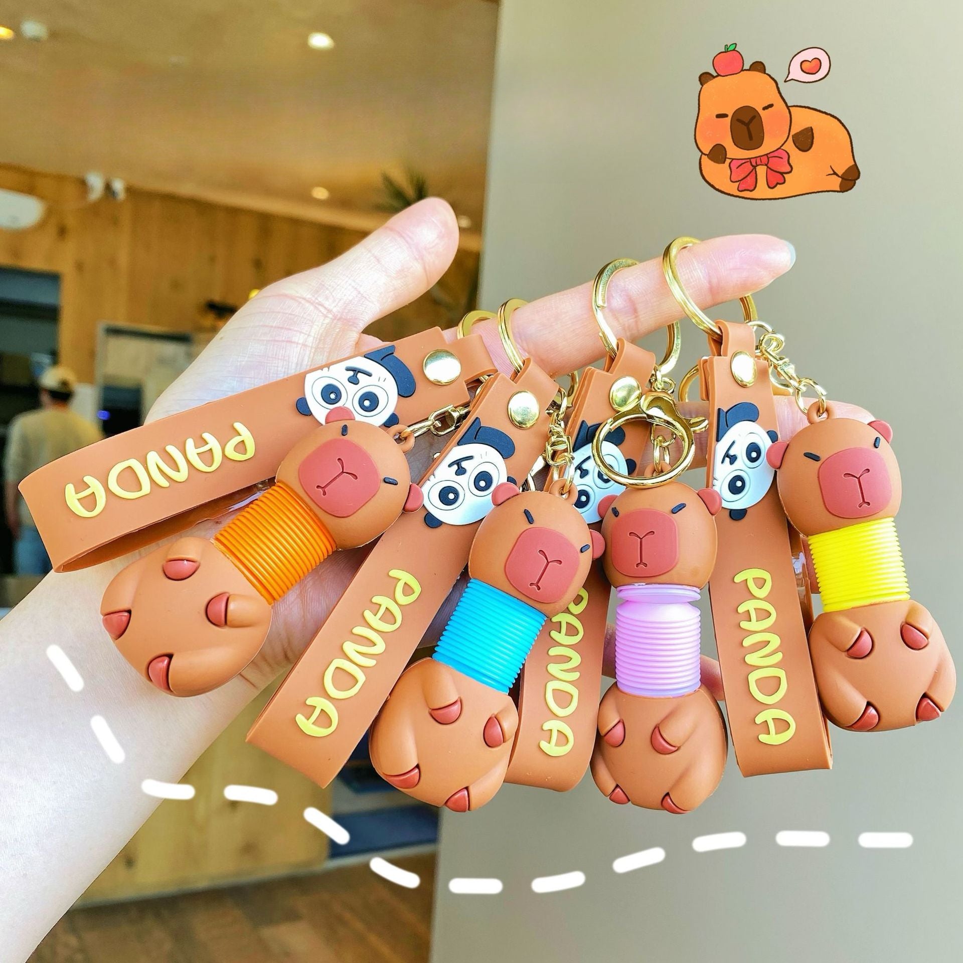 Wholesale Cartoon Cute Keychain Creative Keychain Silicone Retractable Keychains ACC-KC-SJ005