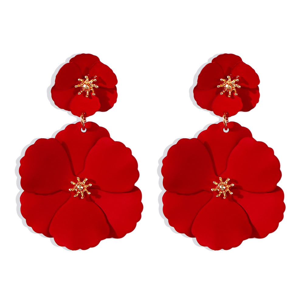 Wholesale  Fashion size flower long earrings  classic flower earrings