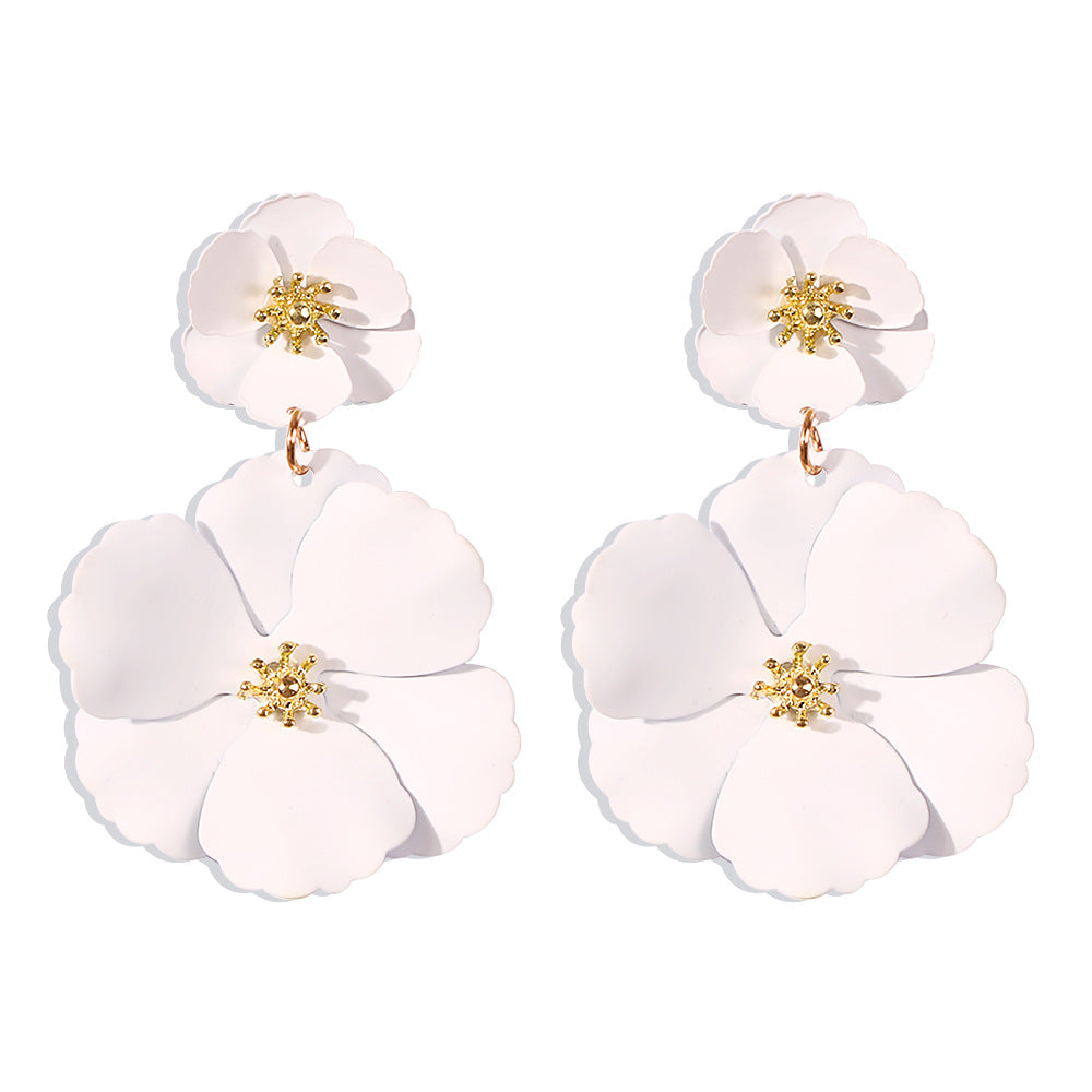 Wholesale  Fashion size flower long earrings  classic flower earrings