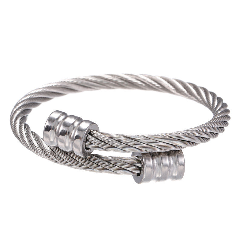 Wholesale stainless steel winding geometric bracelet