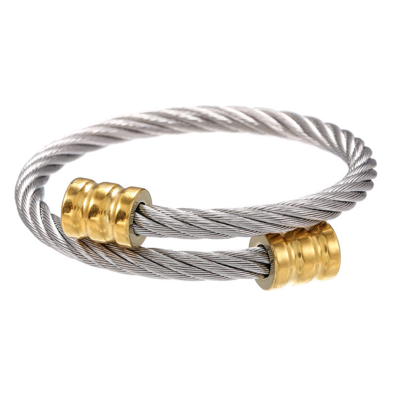 Wholesale stainless steel winding geometric bracelet