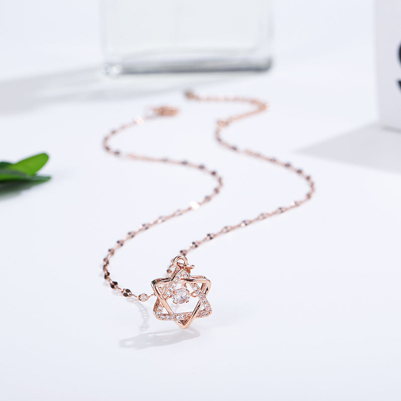 Wholesale Pendant with Diamond Rose Gold Lip Chain Titanium Steel Clavicle Chain Choker Necklace ACC-NE-Ruon002