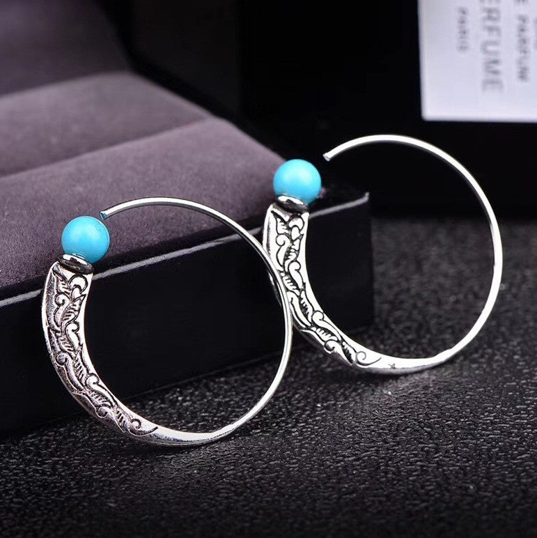 Wholesale Vintage Earrings  Silver Turquoise Earrings