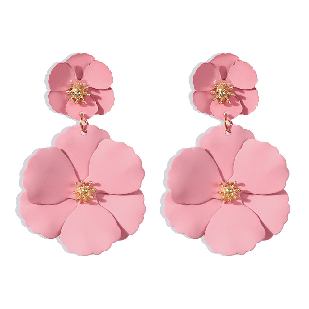 Wholesale  Fashion size flower long earrings  classic flower earrings