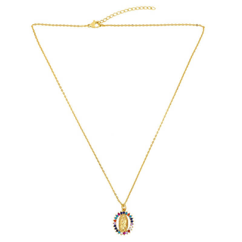 Wholesale Mother Maria Geometric Pendant Copper Necklace ACC-NE-AS003