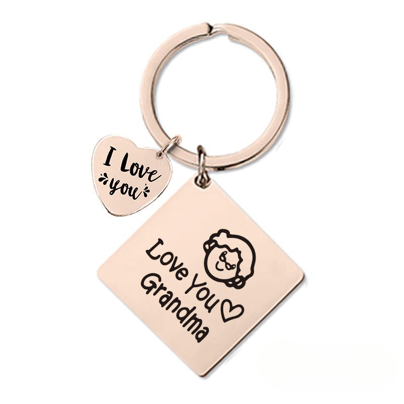 Wholesale Mother's Day Gift Metal Square Keychain ACC-KC-Ganggu006