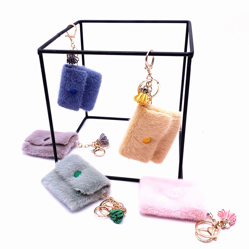 Wholesale Candy Color Mini Plush Coin Purse Keychain ACC-KC-KaiYue001