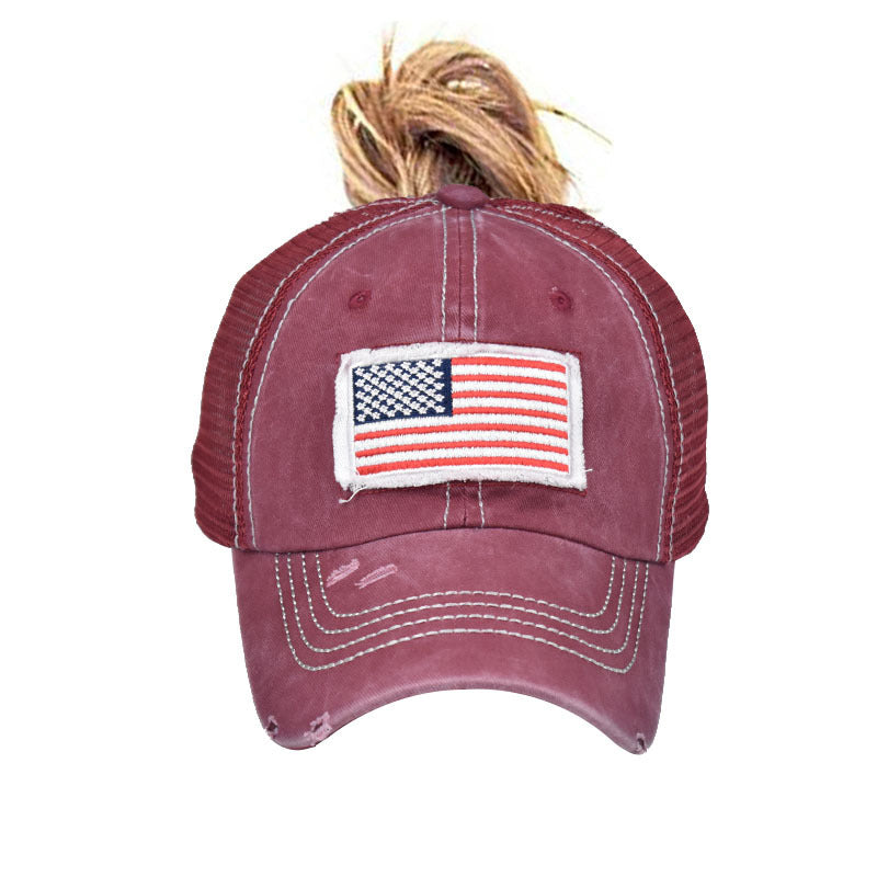 Wholesale Pure Cotton Washed Denim Baseball Flag Cap