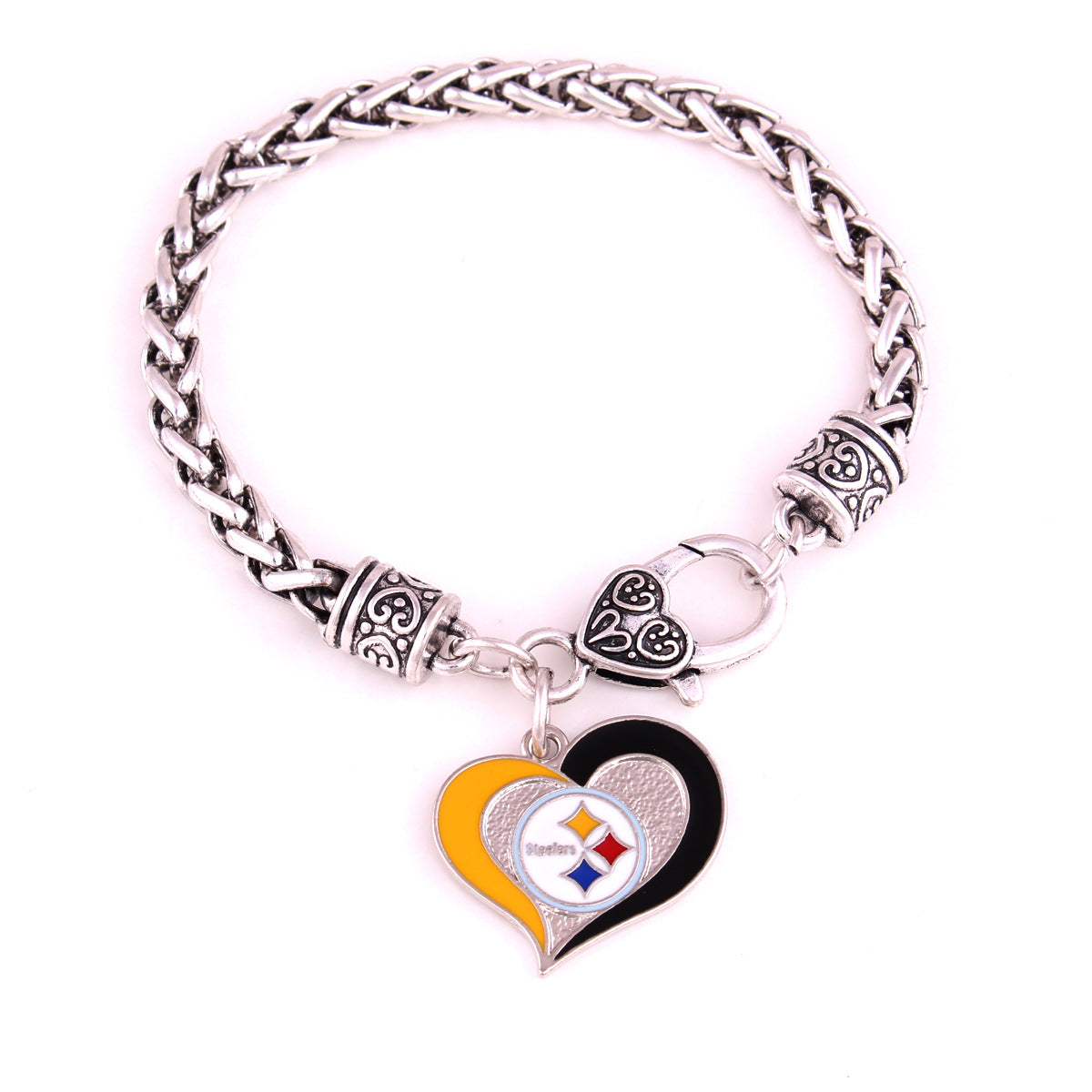 Wholesale Sports Athletics Saints Dropping Peach Heart Bracelet ACC-BT-Houh004