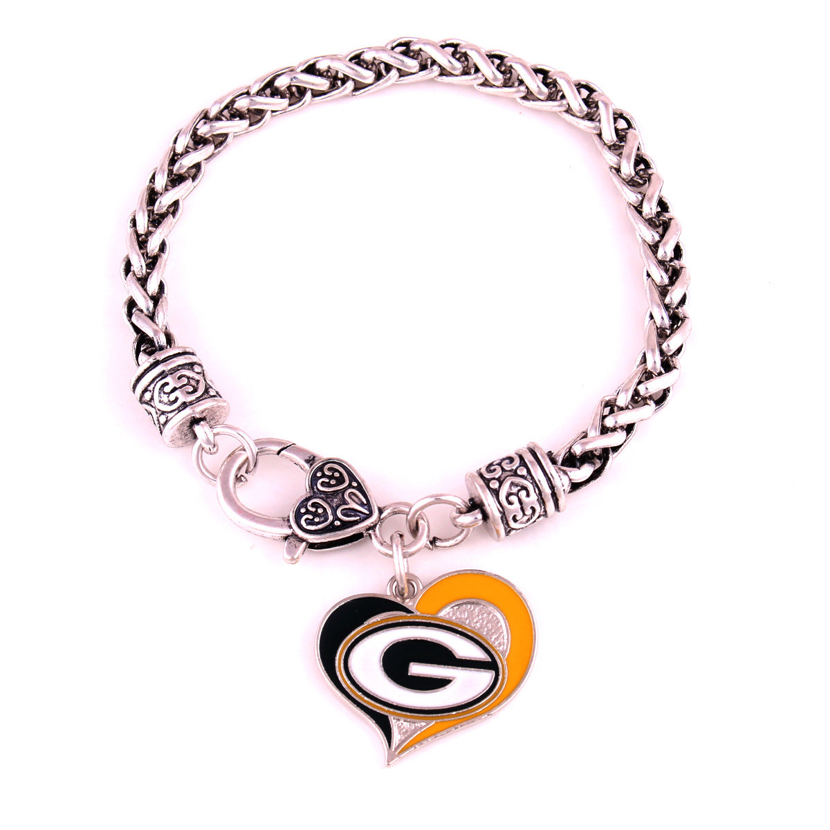 Wholesale Sports Athletics Saints Dropping Peach Heart Bracelet ACC-BT-Houh004