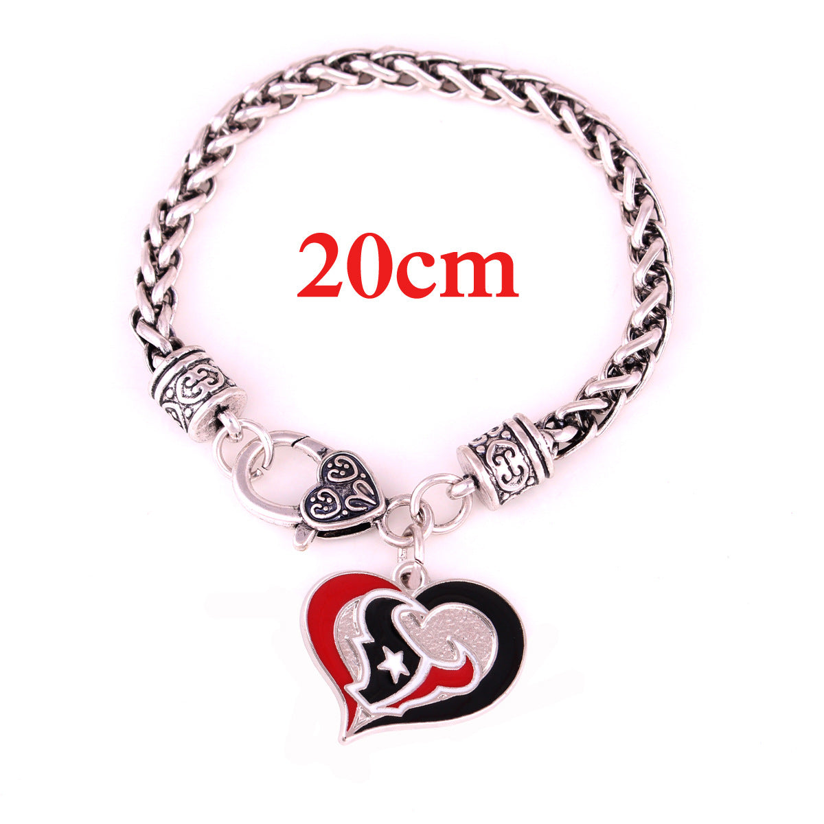 Wholesale Sports Athletics Saints Dropping Peach Heart Bracelet ACC-BT-Houh004