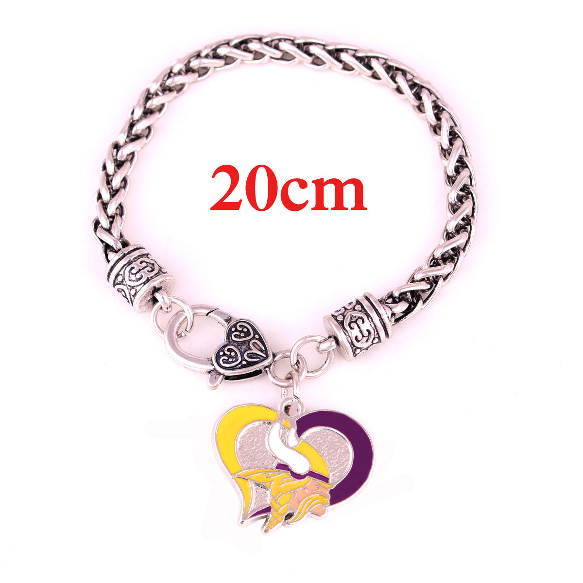 Wholesale Sports Athletics Saints Dropping Peach Heart Bracelet ACC-BT-Houh004
