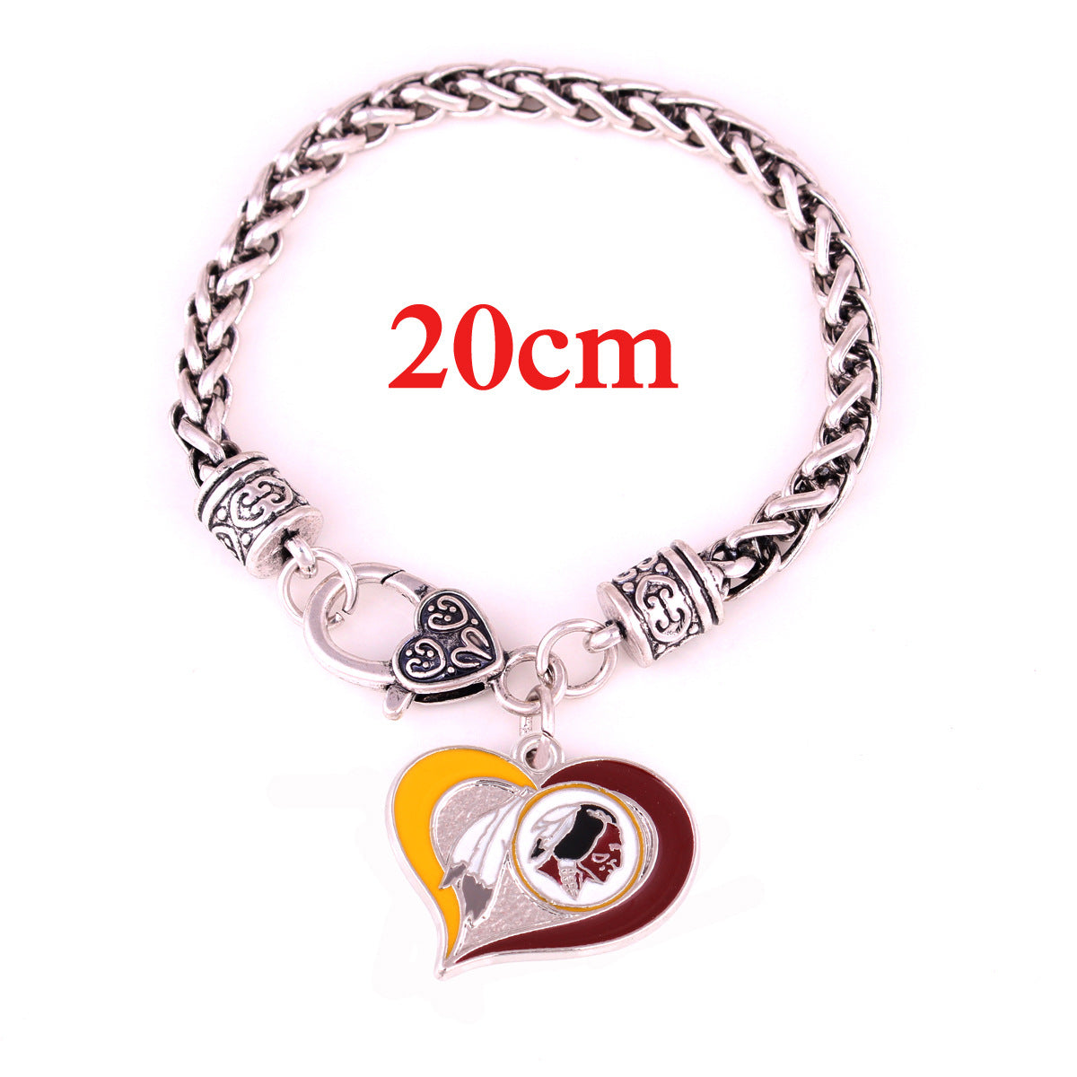 Wholesale Sports Athletics Saints Dropping Peach Heart Bracelet ACC-BT-Houh004