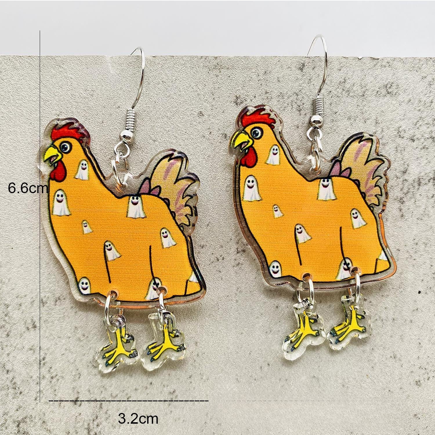 Wholesale Halloween Christmas Rooster Acrylic Earrings ACC-ES-ChenY053
