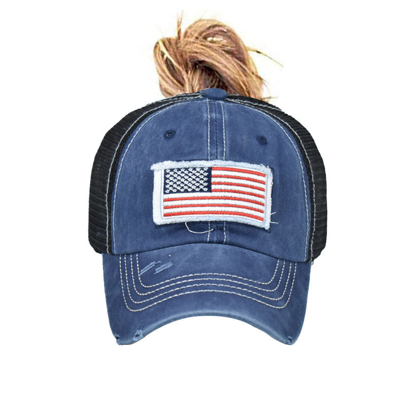 Wholesale Pure Cotton Washed Denim Baseball Flag Cap