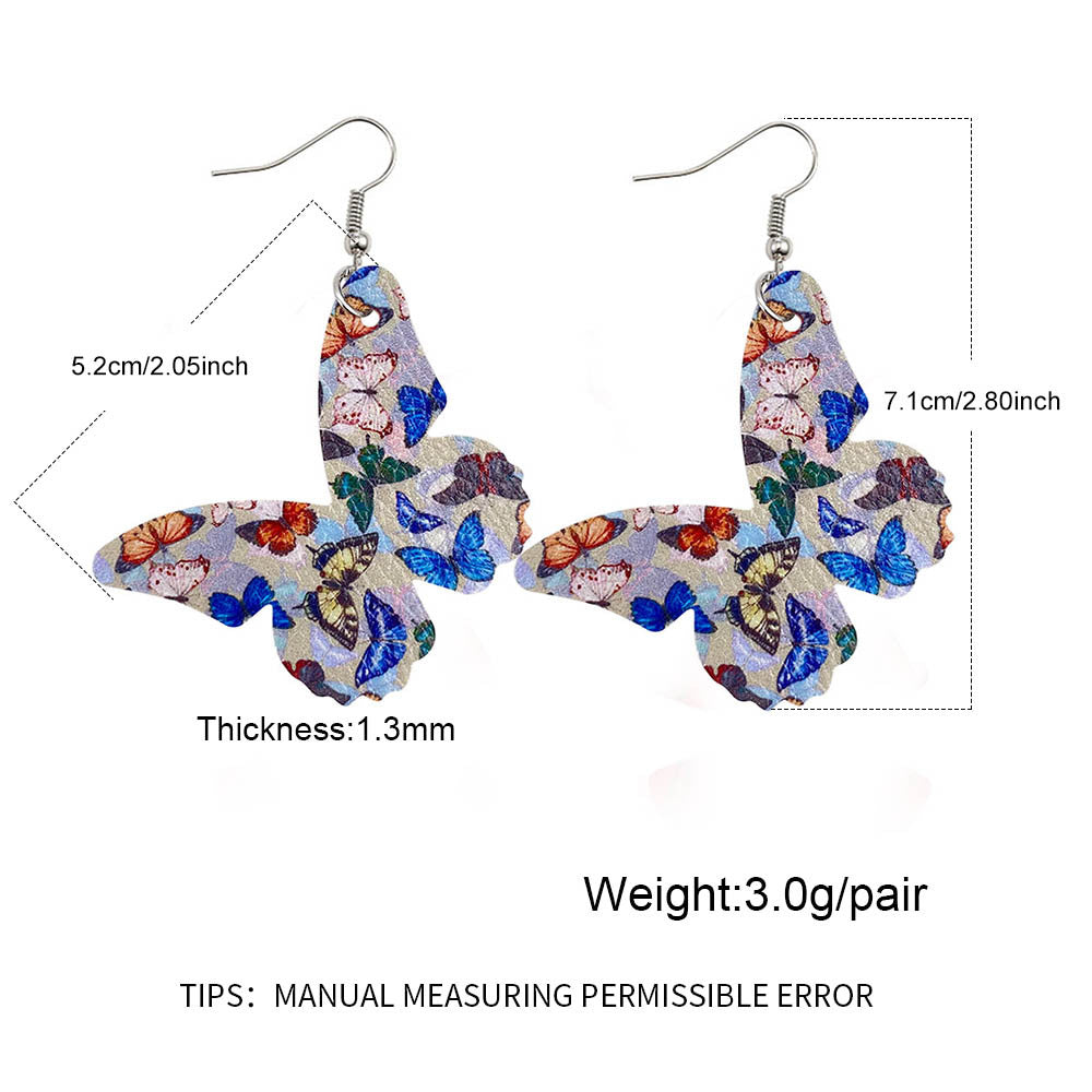 Wholesale  Butterfly leather earrings