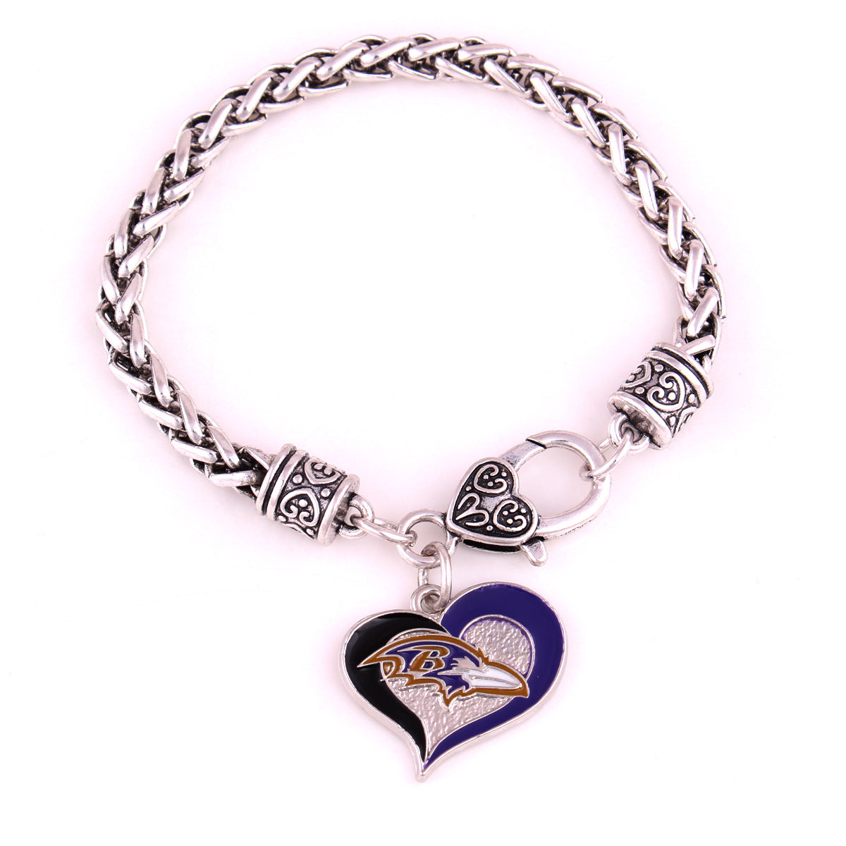 Wholesale Sports Athletics Saints Dropping Peach Heart Bracelet ACC-BT-Houh004
