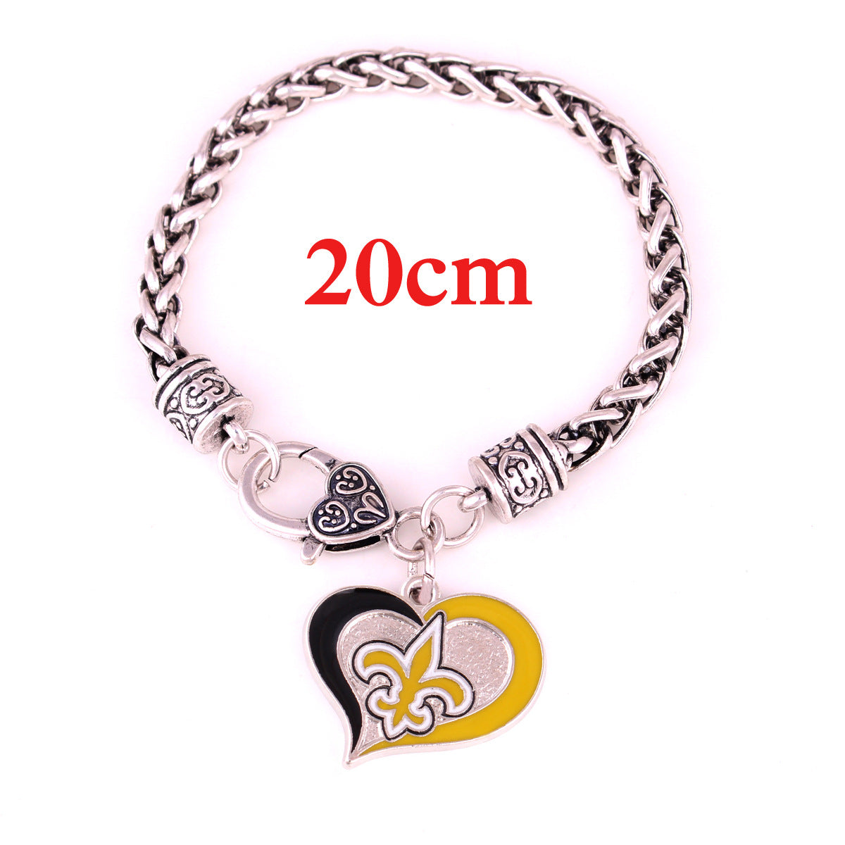 Wholesale Sports Athletics Saints Dropping Peach Heart Bracelet ACC-BT-Houh004