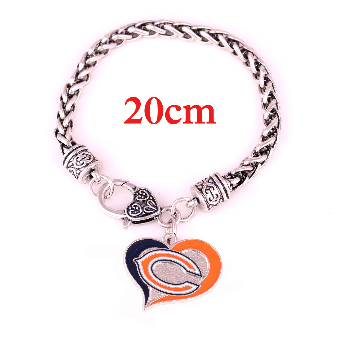 Wholesale Sports Athletics Saints Dropping Peach Heart Bracelet ACC-BT-Houh004