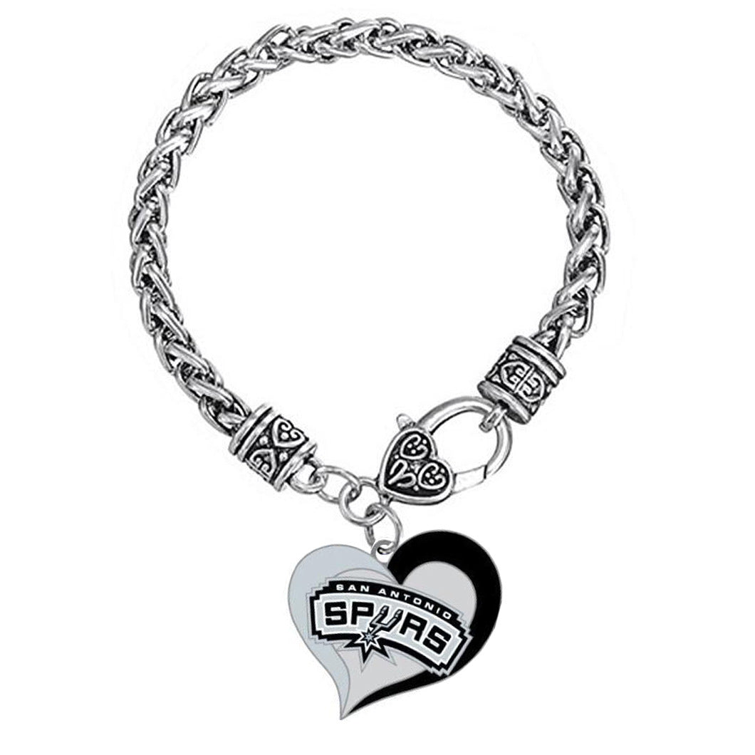 Wholesale Sports Athletics Saints Dropping Peach Heart Bracelet ACC-BT-Houh004