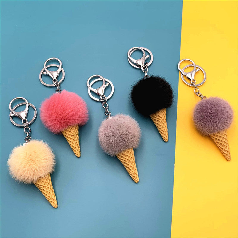 Wholesale Cartoon Ice Cream Plush Keychain ACC-KC-KaiYue013