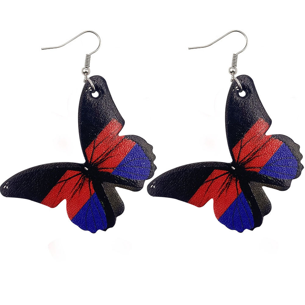 Wholesale  Butterfly leather earrings