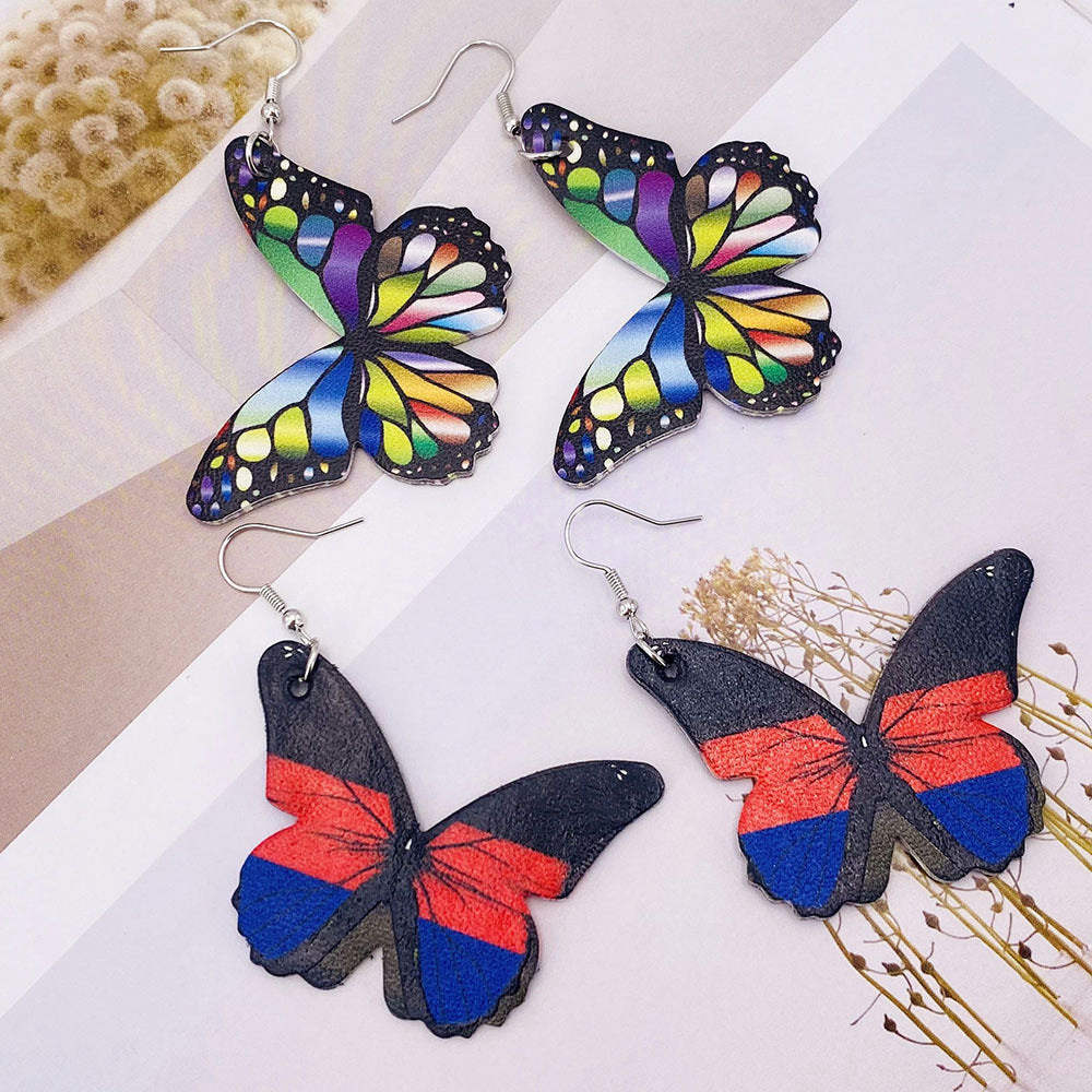 Wholesale  Butterfly leather earrings