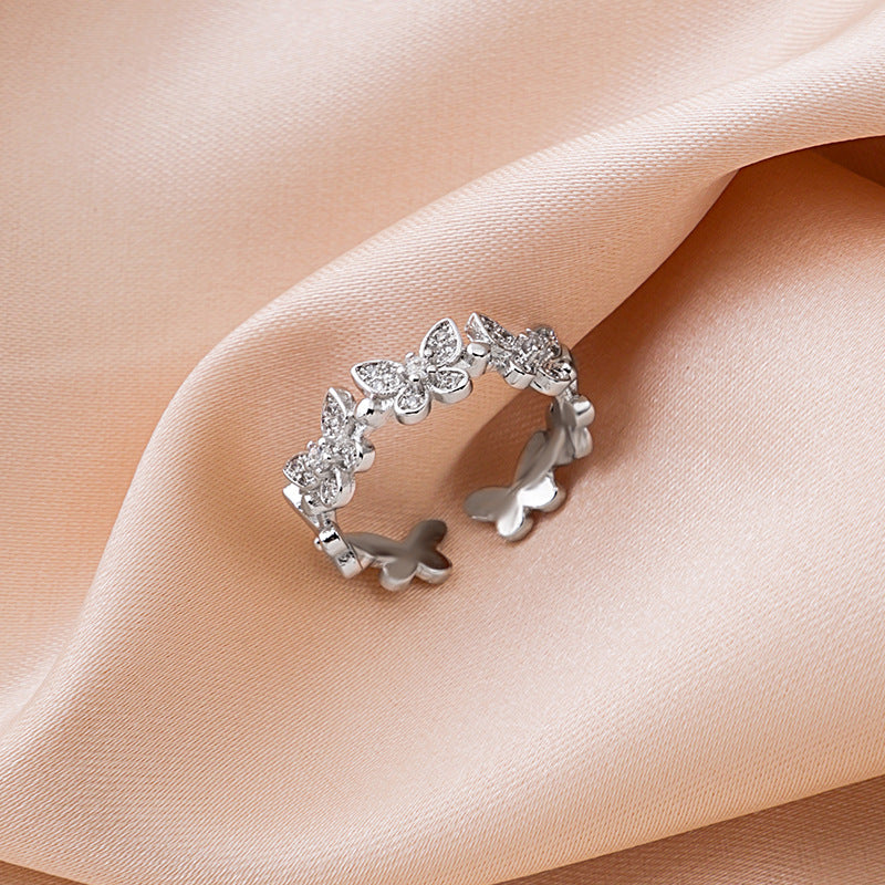 Wholesale Rhinestone Butterfly Alloy Ring ACC-RS-MDD001