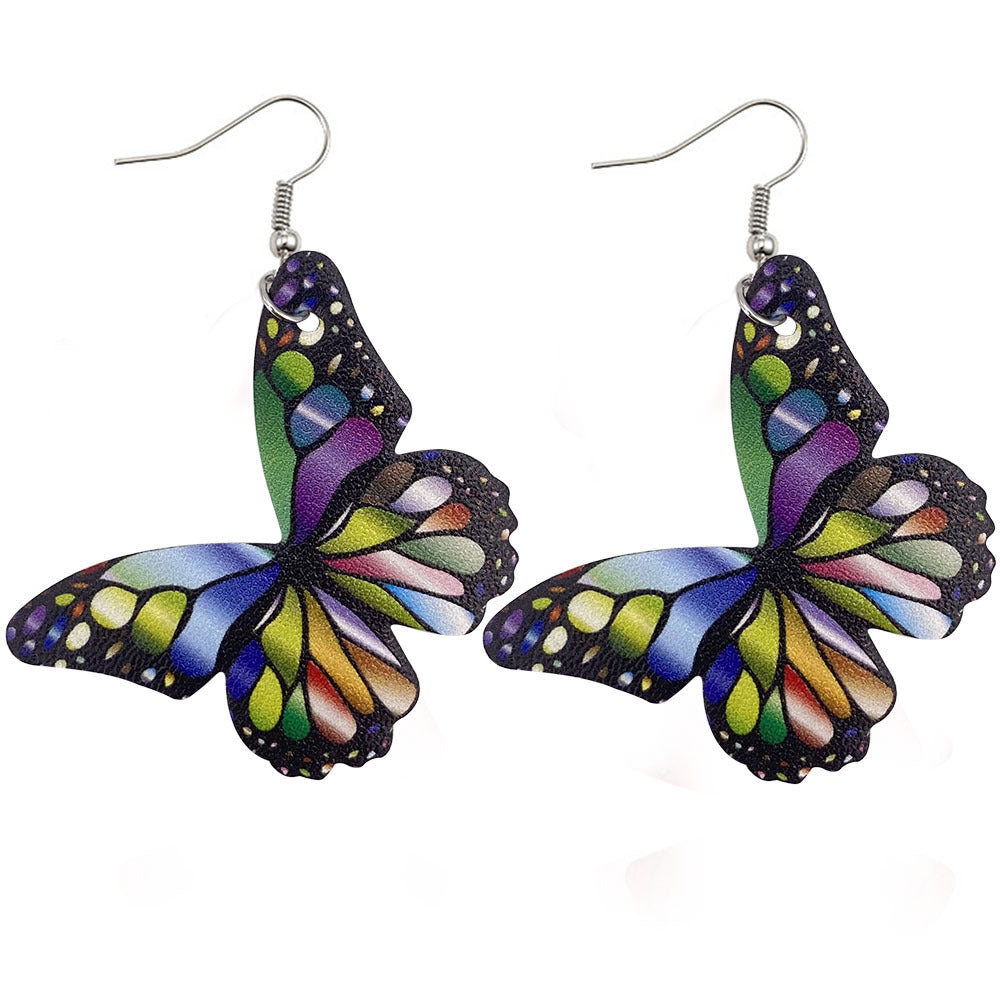 Wholesale  Butterfly leather earrings