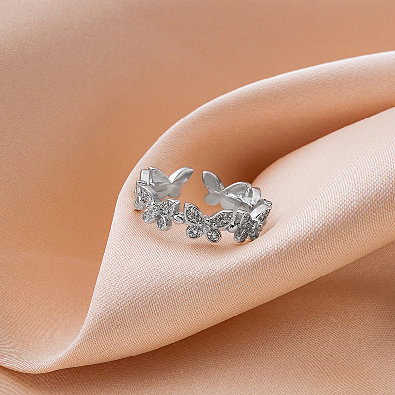 Wholesale Rhinestone Butterfly Alloy Ring ACC-RS-MDD001