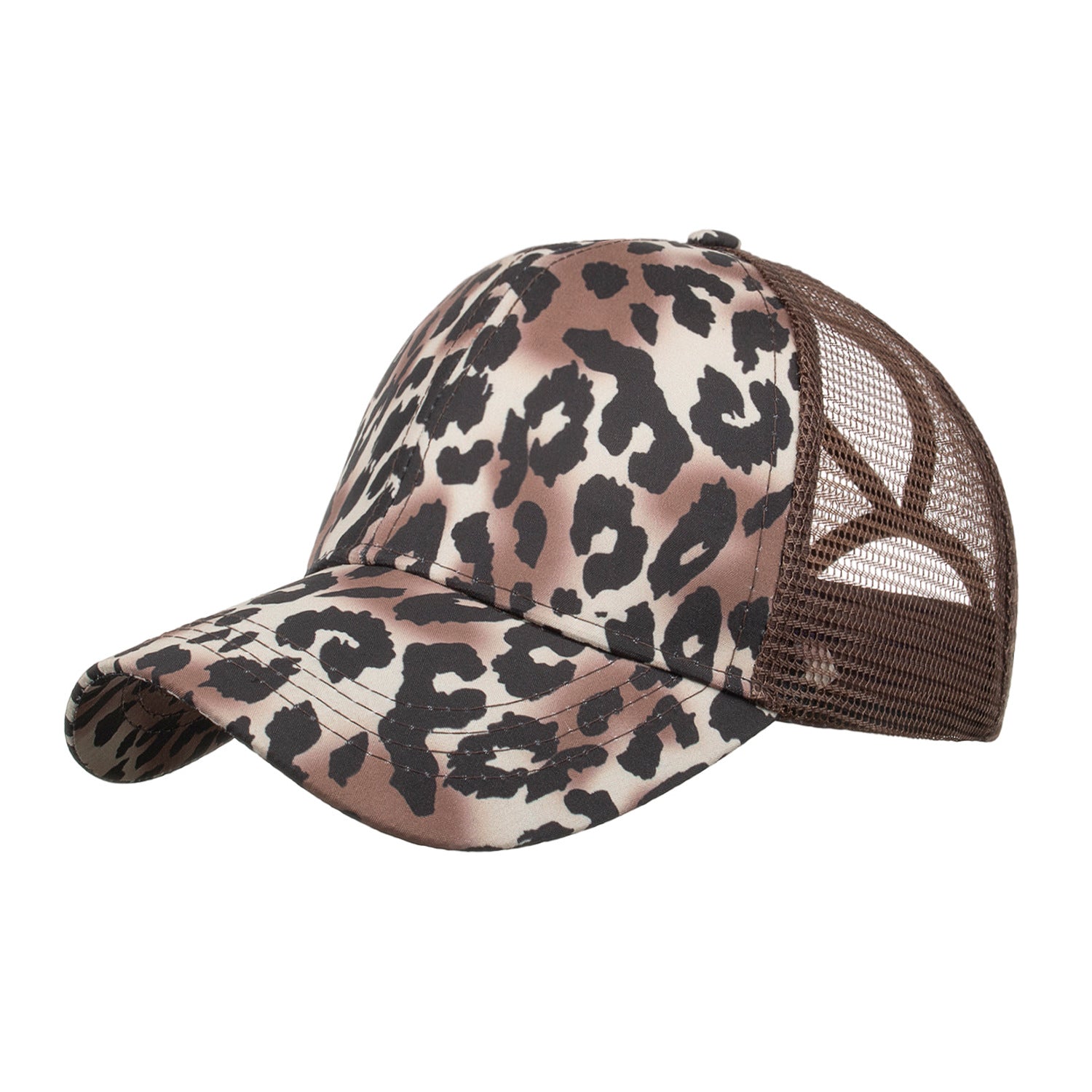 Wholesale Leopard Print Cross Ponytail Baseball Cap Hat ACC-HT-ZhongMei002
