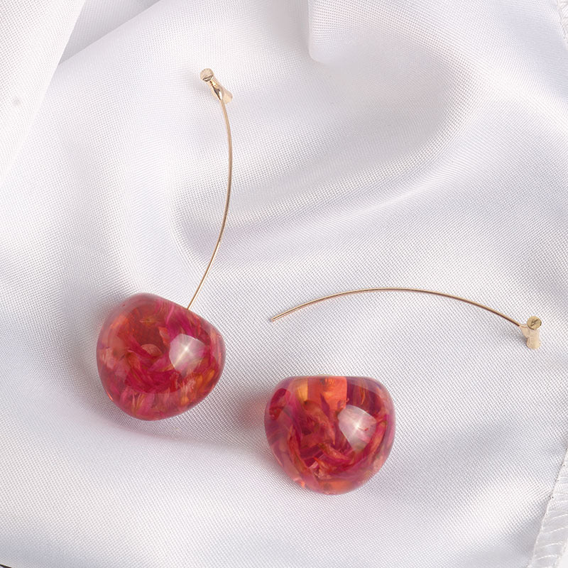 Wholesale  dried flower cherry earrings