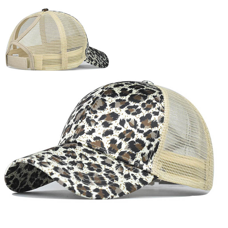 Wholesale Leopard Print Baseball Cap Ponytail Cap Mesh Cap Hat ACC-HT-ErXu005