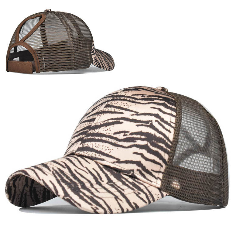 Wholesale Leopard Print Baseball Cap Ponytail Cap Mesh Cap Hat ACC-HT-ErXu005