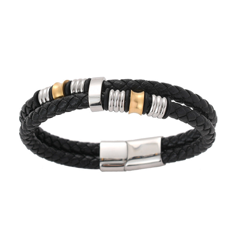 Bracciale in pelle a doppio strato all'ingrosso