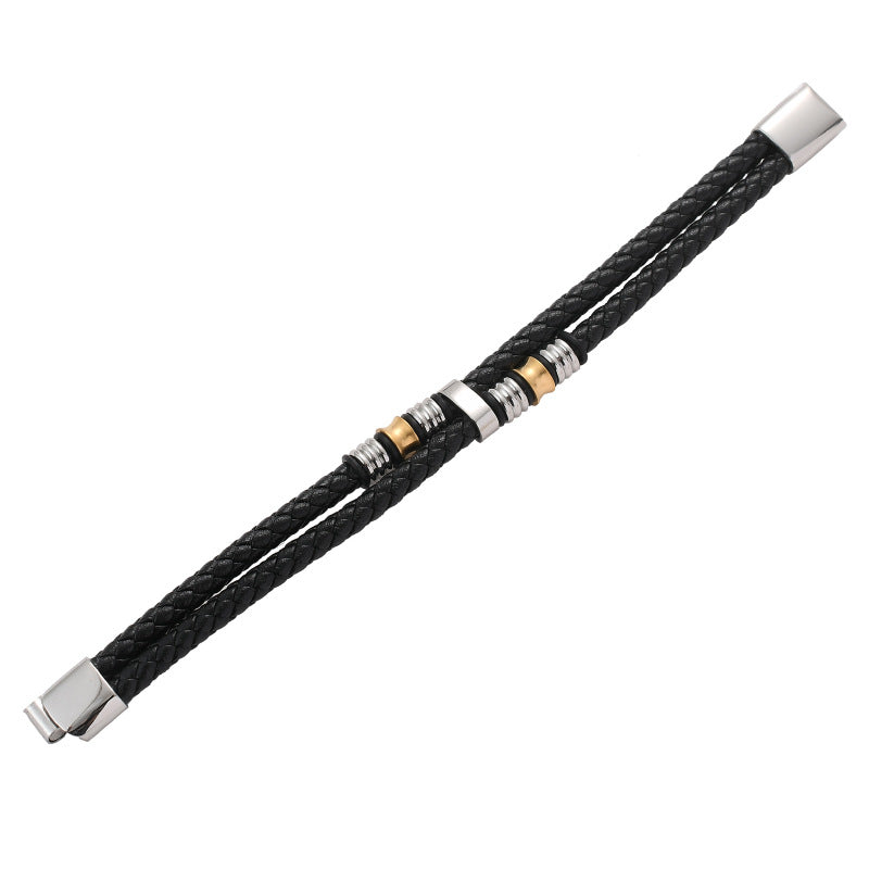 Bracciale in pelle a doppio strato all'ingrosso