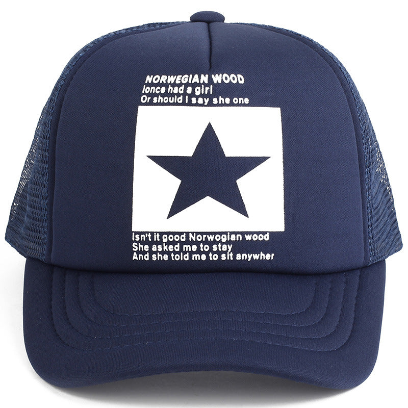 Wholesale couple hollow five-pointed star baseball cap