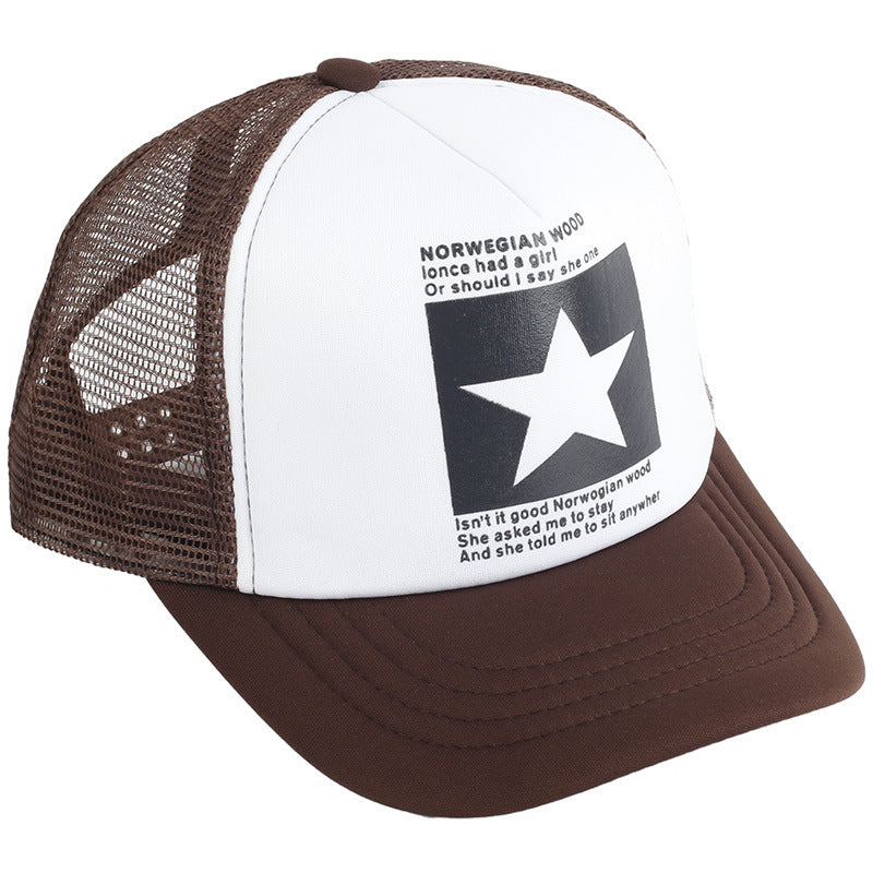 Wholesale couple hollow five-pointed star baseball cap