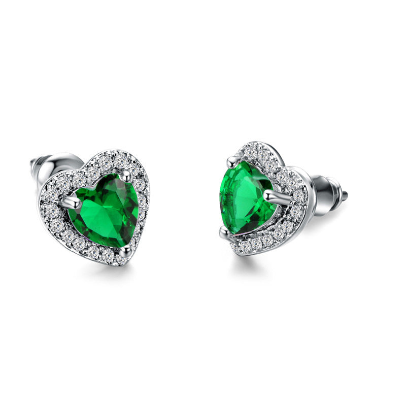 Wholesale Exquisite and Cute Earrings Set with Heart-shaped Zircon Earrings ACC-ES-Caos036