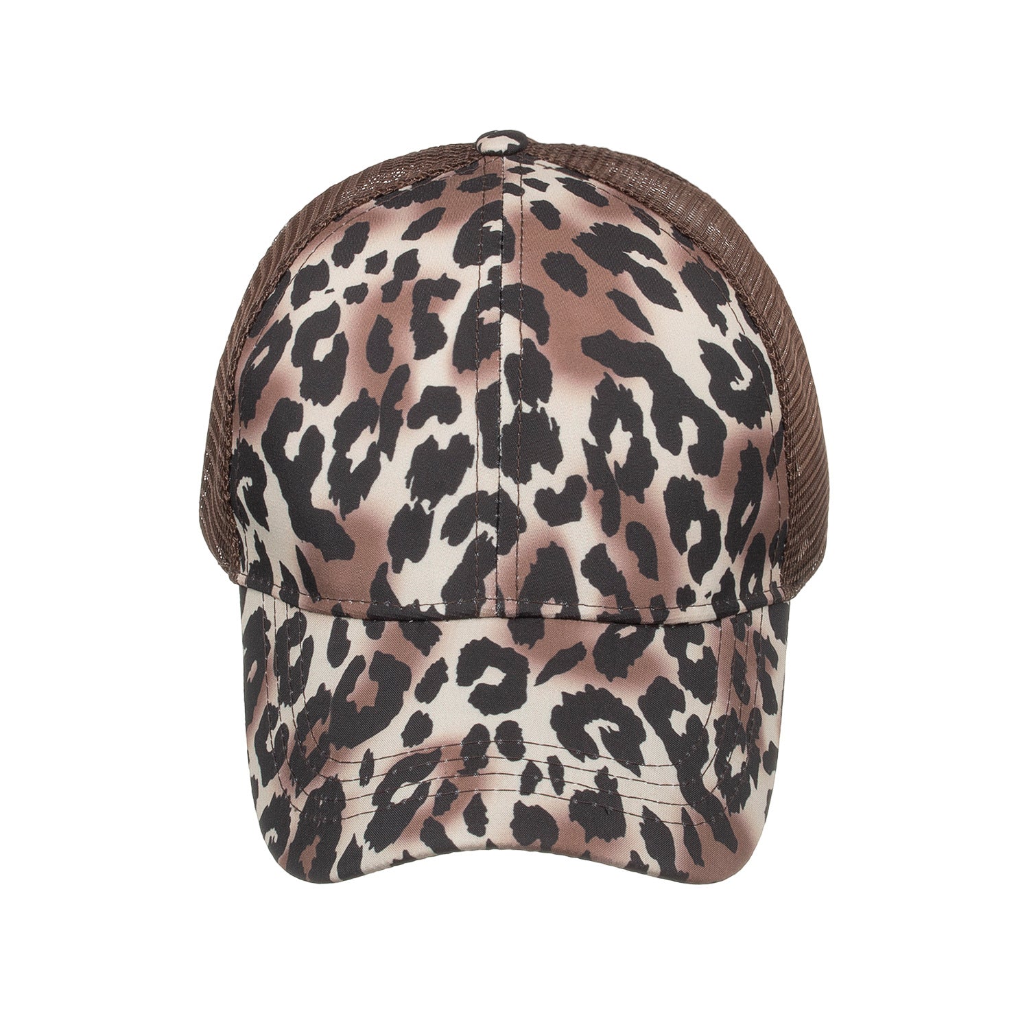 Wholesale Leopard Print Cross Ponytail Baseball Cap Hat ACC-HT-ZhongMei002