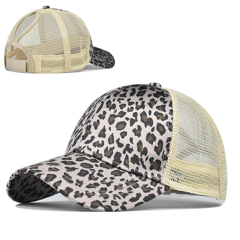 Wholesale Leopard Print Baseball Cap Ponytail Cap Mesh Cap Hat ACC-HT-ErXu005