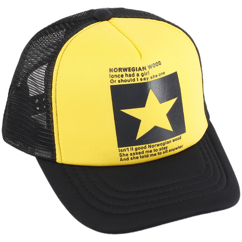 Wholesale couple hollow five-pointed star baseball cap