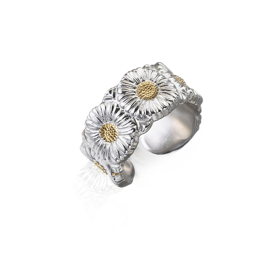 Wholesale daisy titanium steel ring