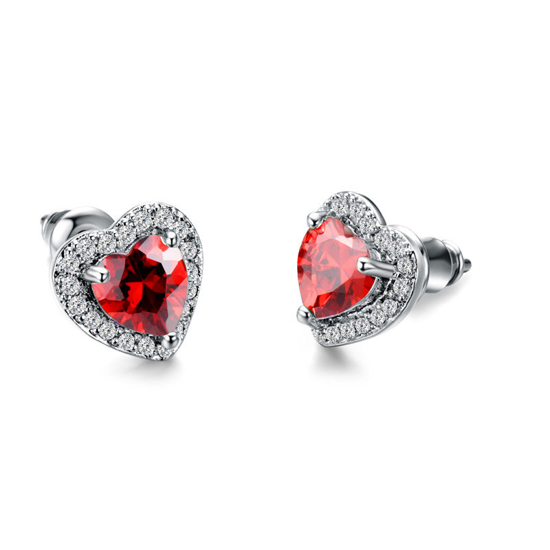 Wholesale Exquisite and Cute Earrings Set with Heart-shaped Zircon Earrings ACC-ES-Caos036